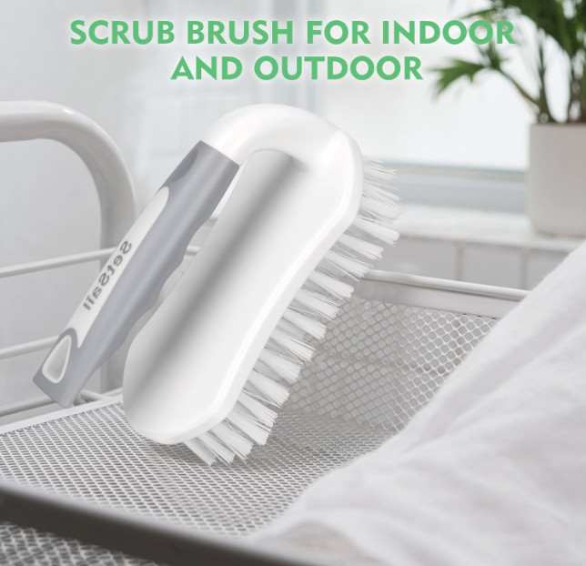 Scrub Brush, Heavy-Duty Scrub Brushes for Cleaning with Stiff Bristles Cleaning