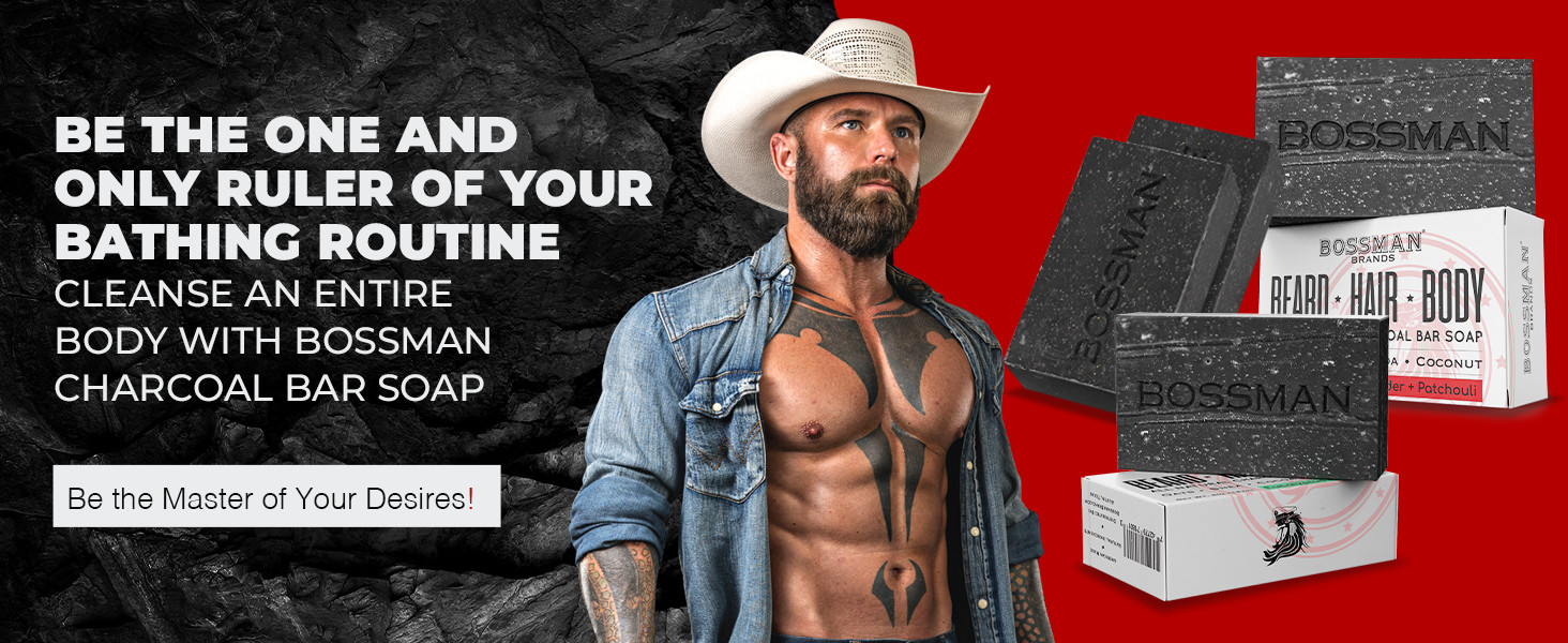 4-in-1 Charcoal Soap Bar (4 oz) – Bar Soap for Men – Beard Wash, Shampoo, Body