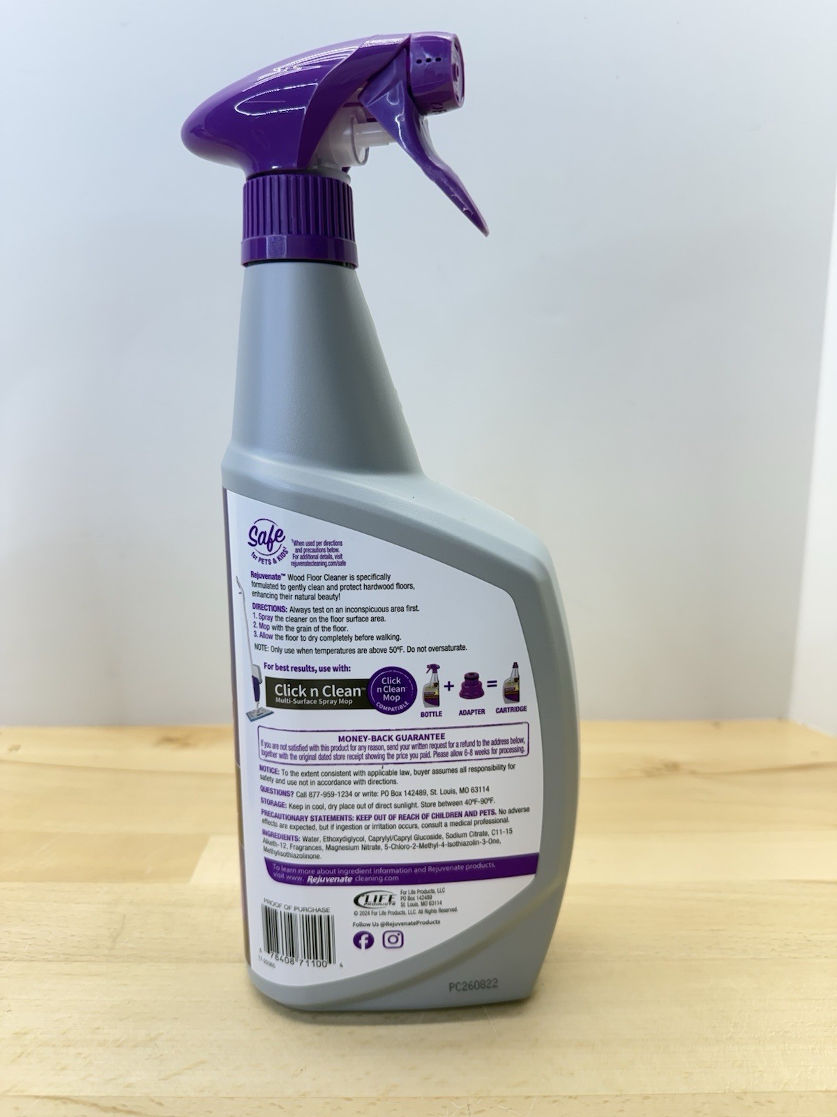 Rejuvenate Wood Floor Cleaner Spray Lemon Scent 32 fl oz Streak-Free Lot Of 2
