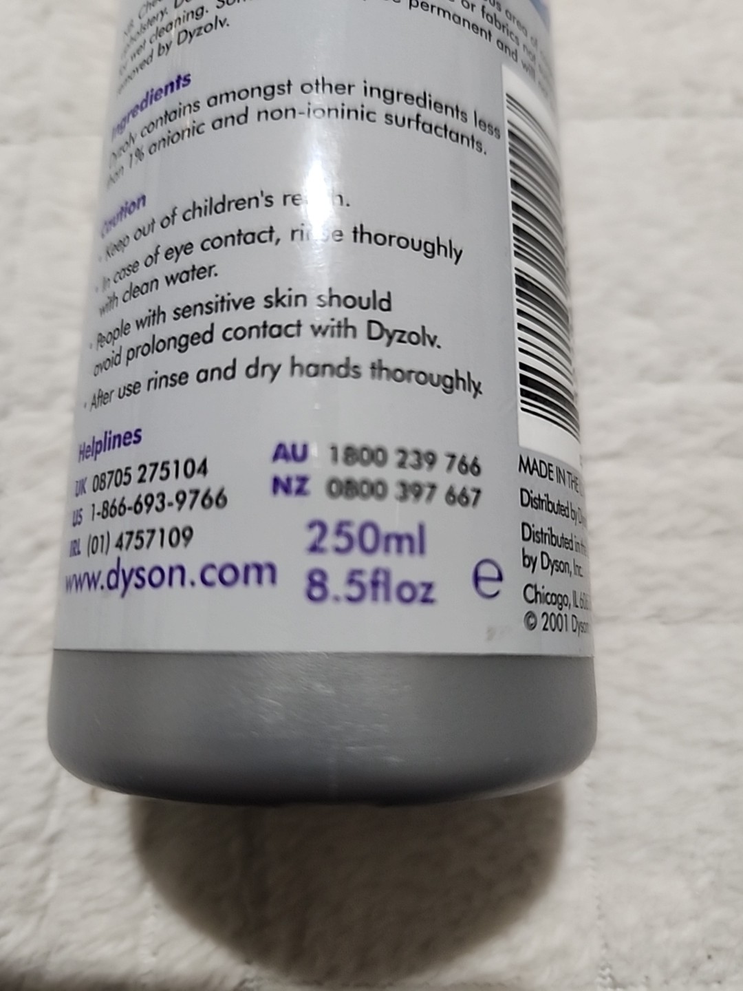 NEW Dyson Dyzolv Spot Spray Cleaner Carpets & Rugs 4 Active Agents 8.5 oz New
