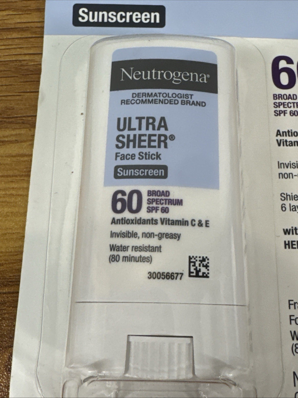 New Neutrogena SPF 60 Ultra Sheer Face Sunscreen Stick Invisible Non-Greasy