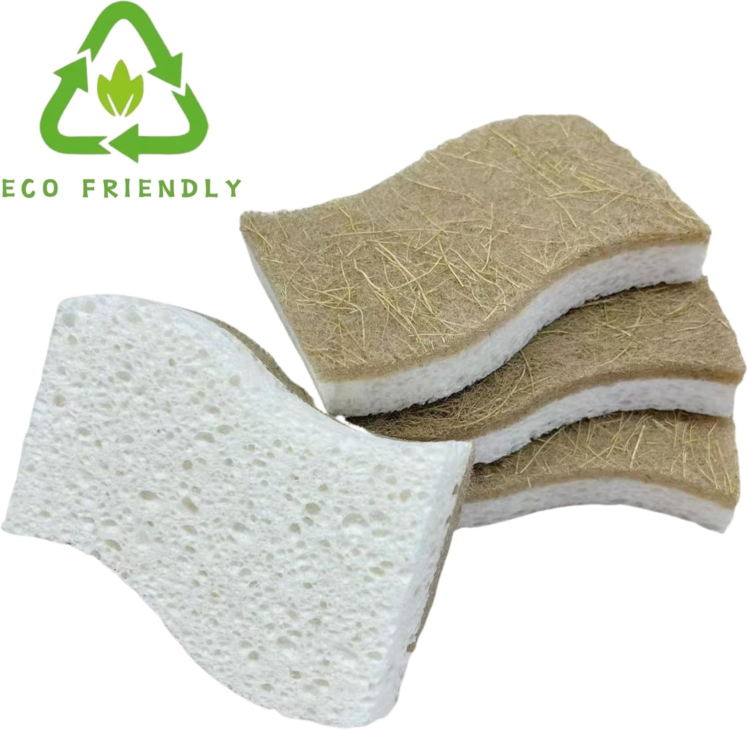 Eco Friendly Biodegradable Kitchen Sponges 12 Pack – Natural Compostable