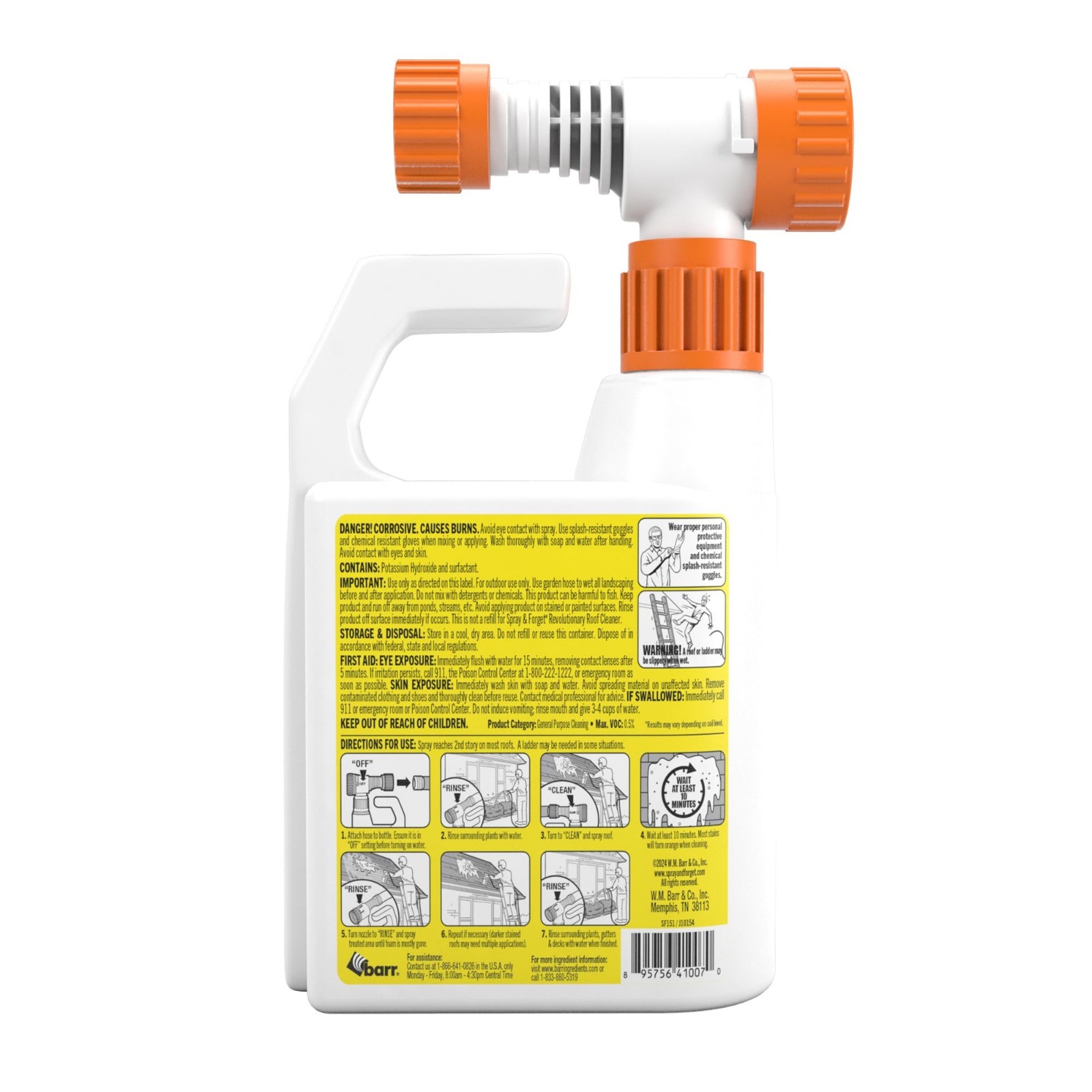 Concentrated Roof Cleaner – 1 Quart Hose End Spray & Forget, Easy Application