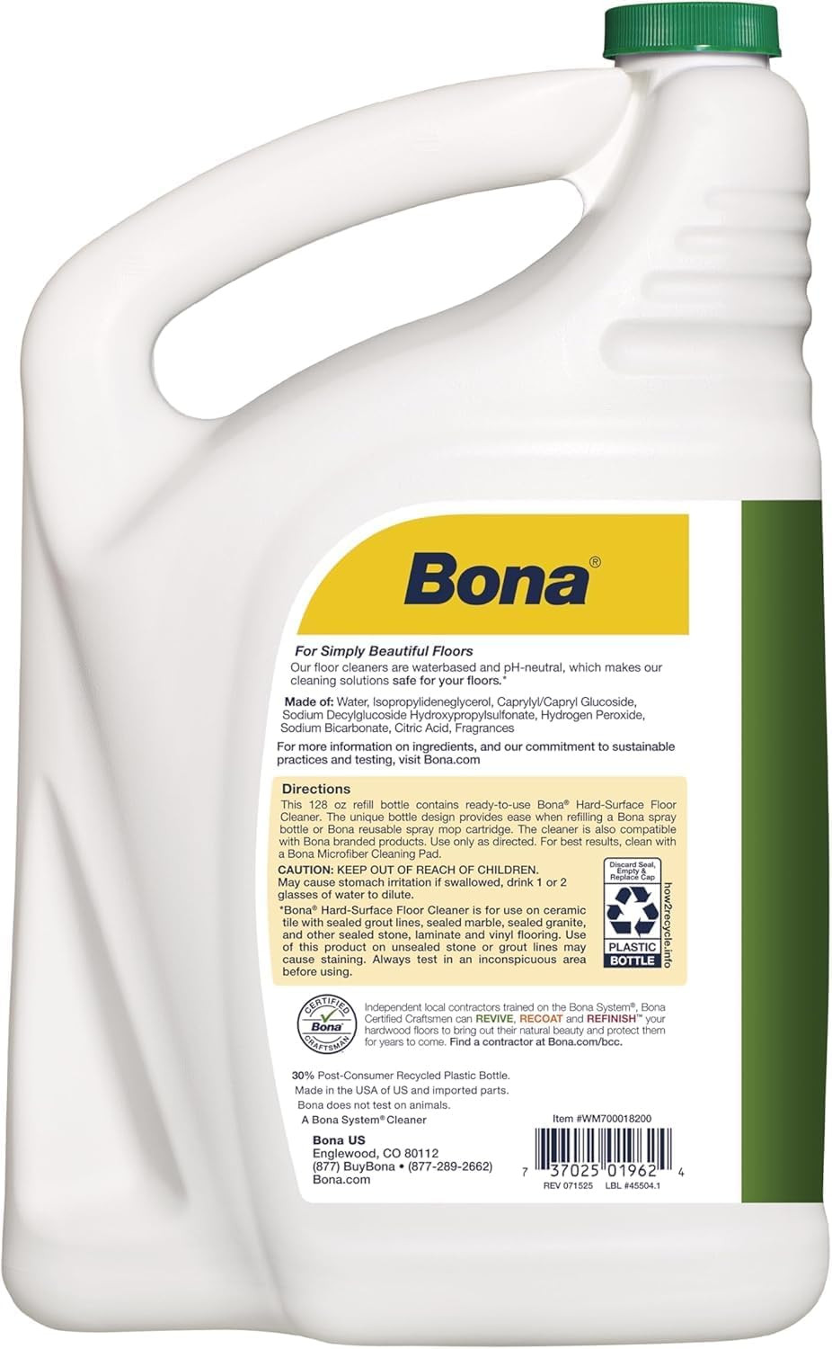 Multi-Surface Floor Cleaner Refill – 128 fl oz – Lemon Mint – Residue-Free Floor