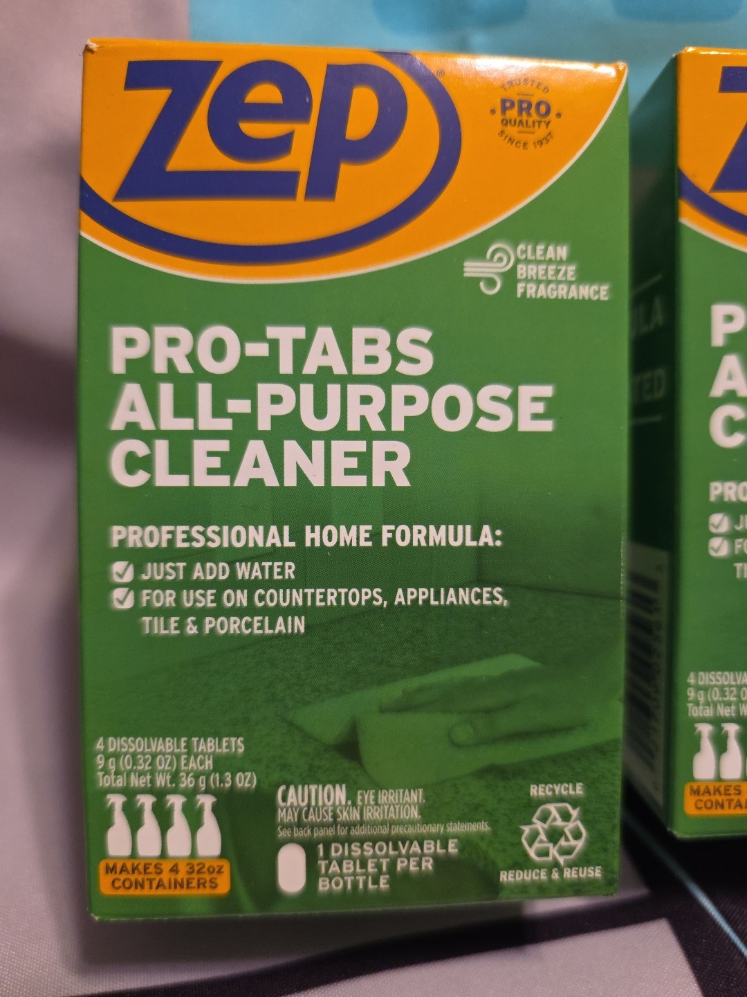 ZEP Pro-Tabs All-Purpose Cleaner (4) Tabs Makes 4 32oz Containers. New.