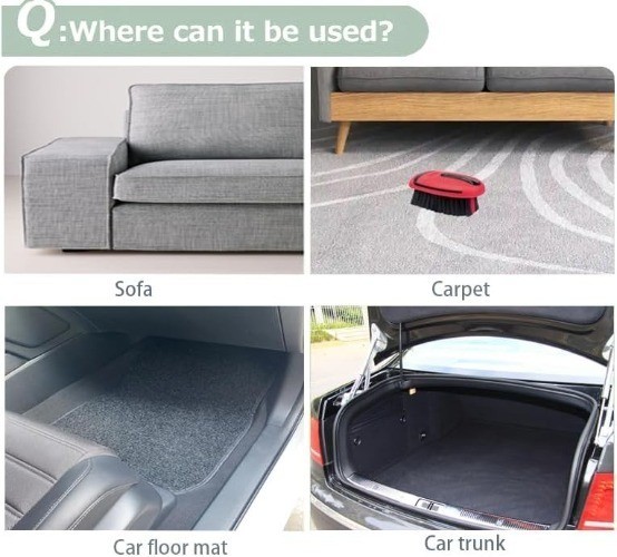 Cleaning Brush, Carpet Brush, for Car Interior and Home, Couch (Red)Color: Red