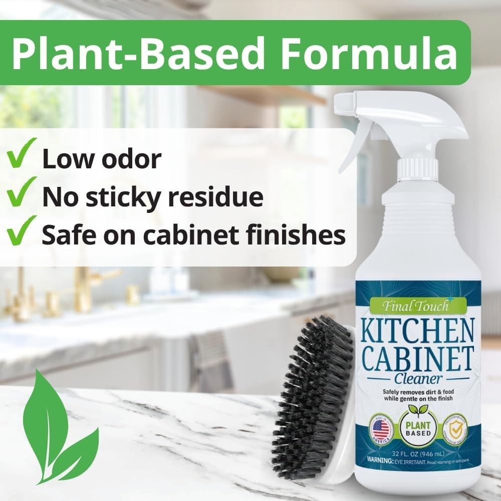 Kitchen Cabinet Cleaner – Plant Based Cleaner Solution, Safe on Paint and Woo…