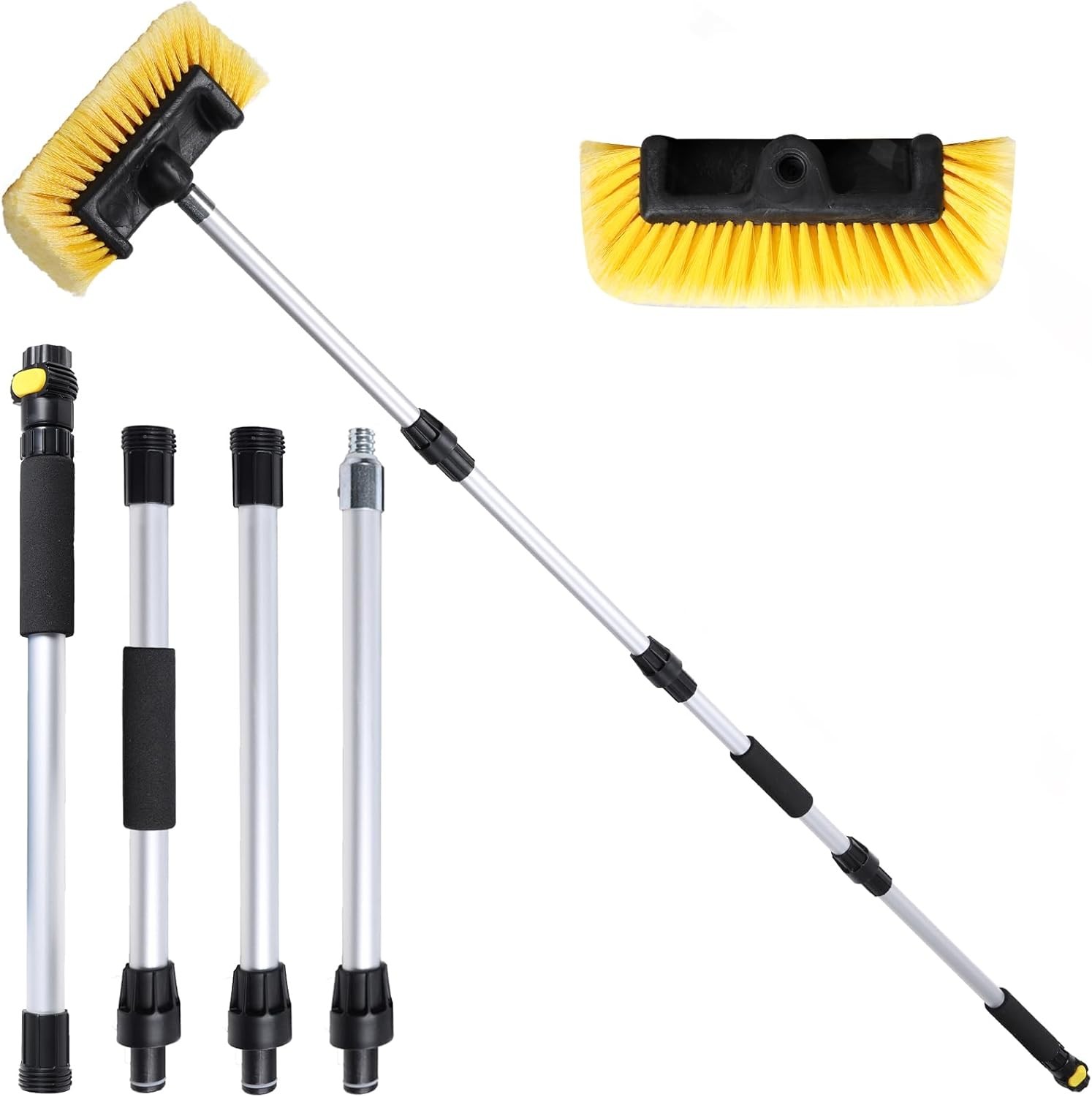 Car Wash Brush with Long Handle for Car Truck Boat Washing (Yellow 69 inch)