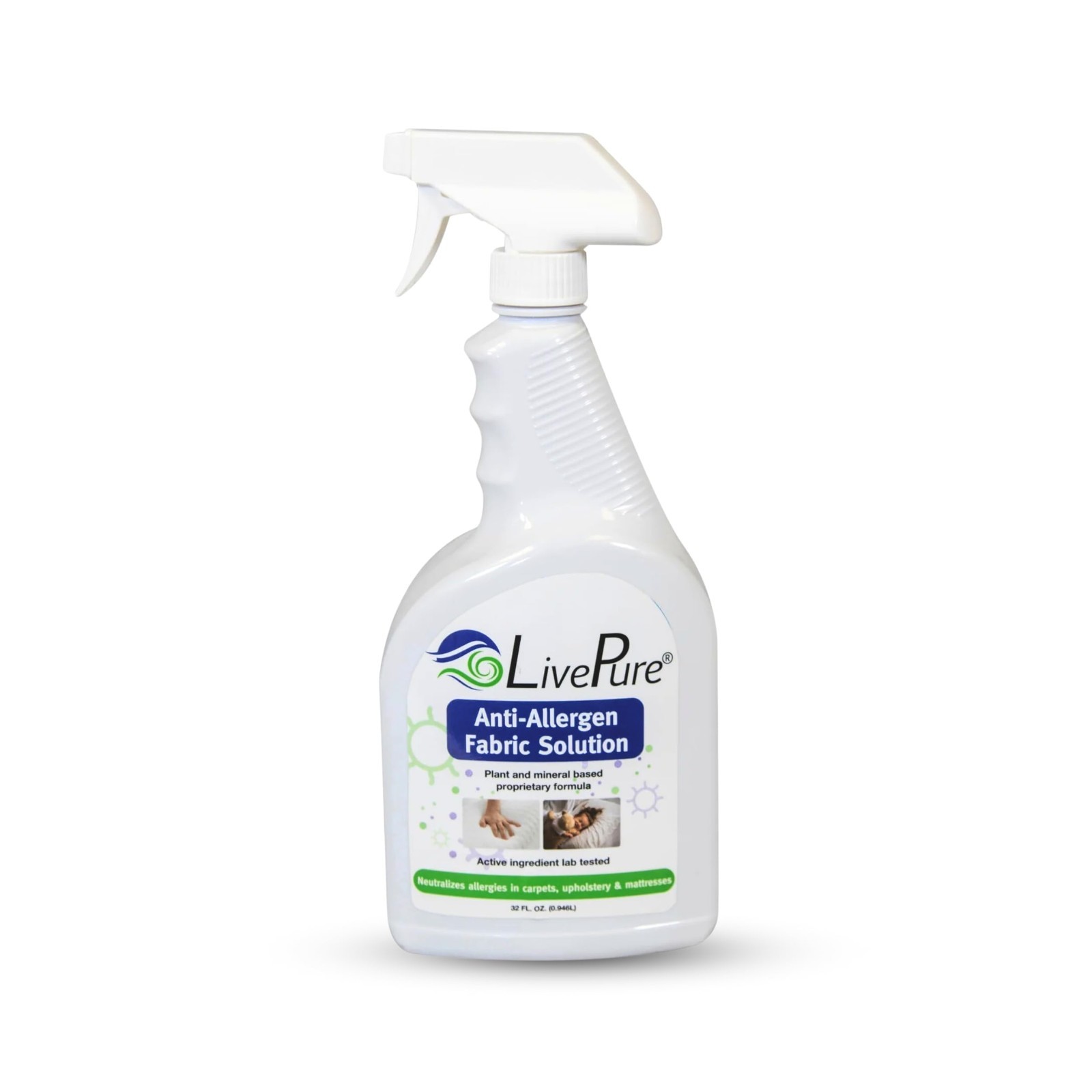 LivePure Anti-Allergen 32 OZ Fabric Spray for Household 32 Fl Oz (Pack of 1)