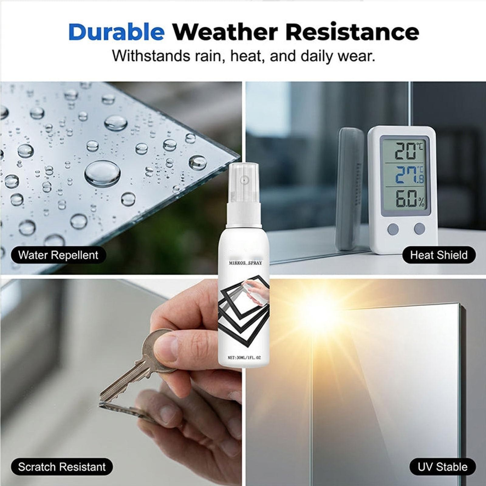 Reflective window spray Glass Cleaner 30ml Reflective Coating Stain Remover Mist