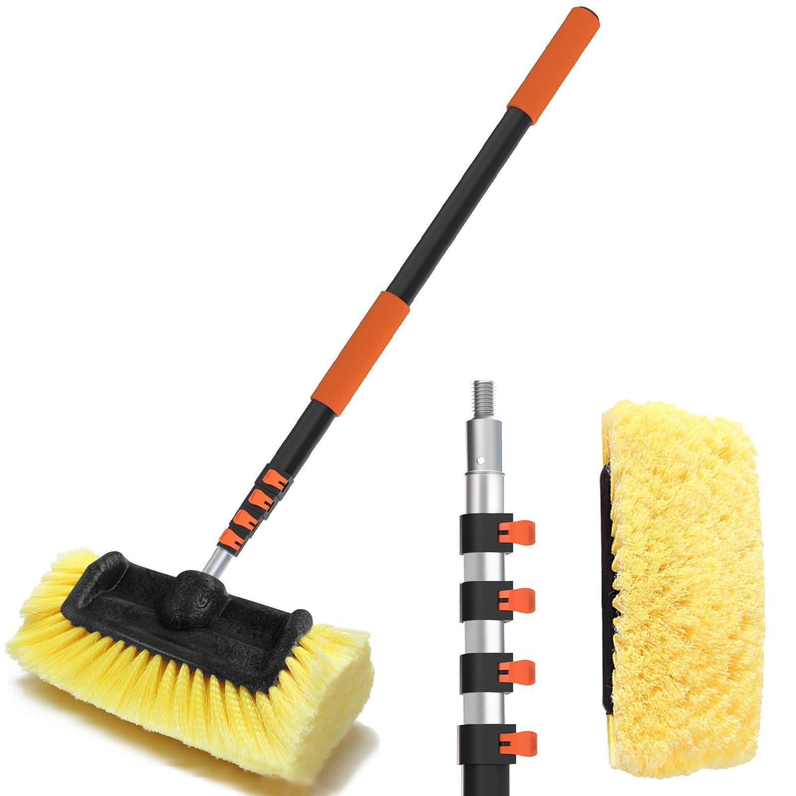 12FT Car Wash Brush with Long Handle, 12-Inch Soft Bristle, with Aluminium Te…
