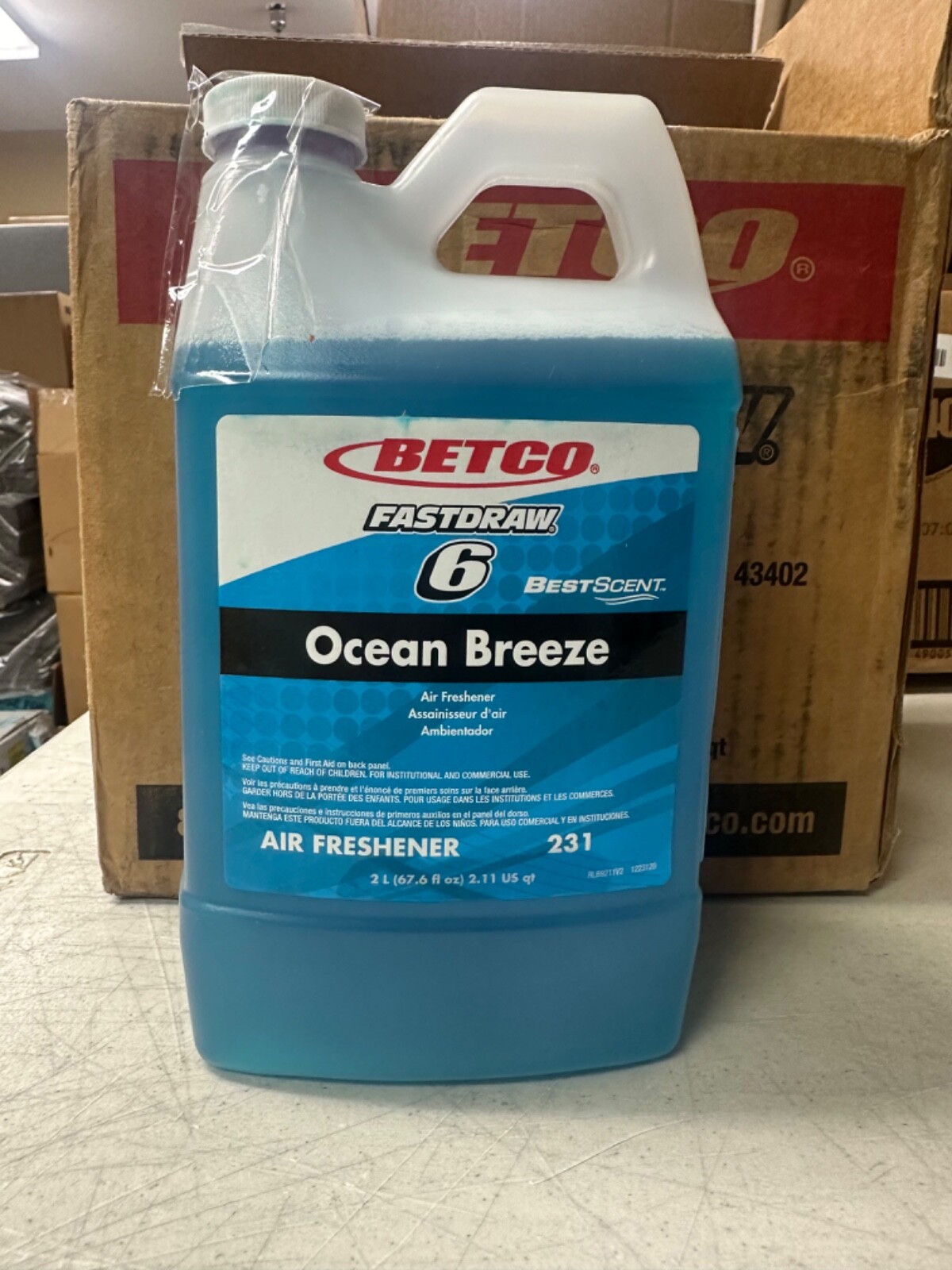 Betco BestScent Air Freshener Ocean Breeze Scent 67.6 Oz. 4/Carton 2314700