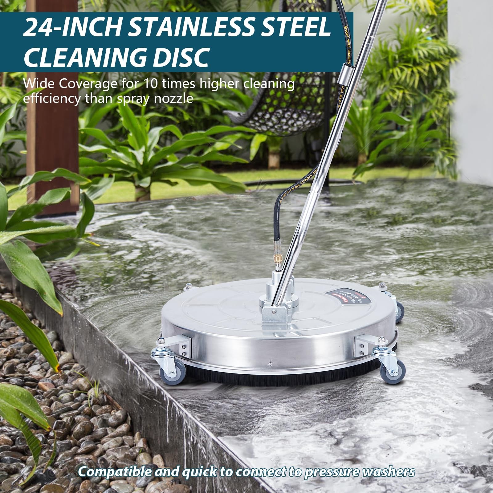 24″ Pressure Washer Attachment with Wheels | 4000 PSI, Quick Connect