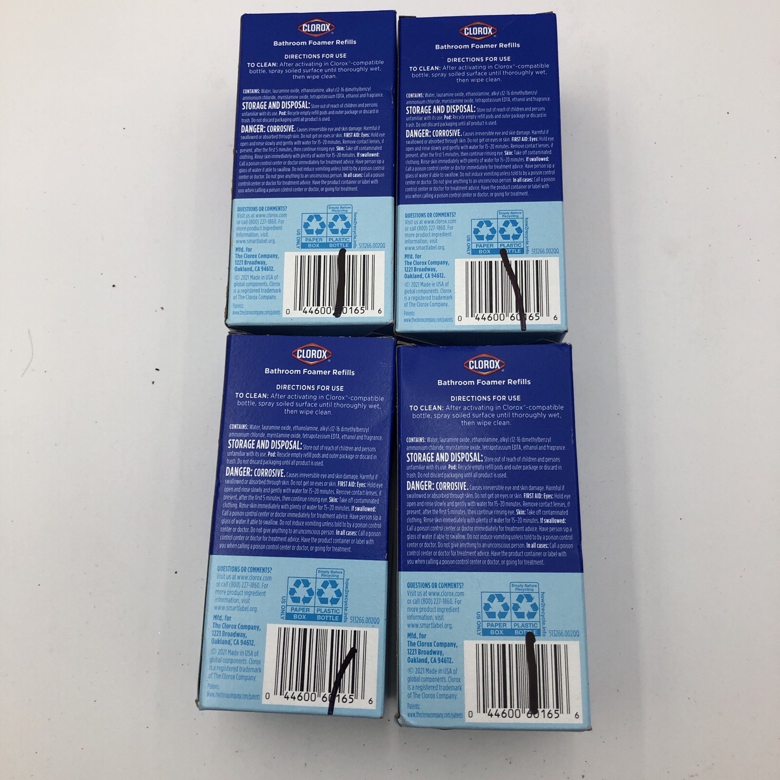 Lot Of 4 Clorox Bathroom Foamer Concentrated Refills 8 Total Fresh Scent NIB