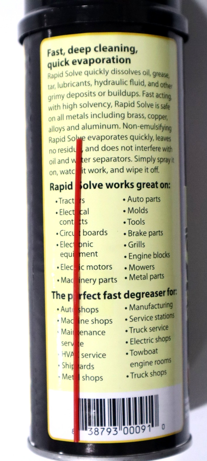 RAPID SOLVE, 15.5 oz RAPID SOLVE FAST EVAPORATING CLEANER-DEGREASER RS-24