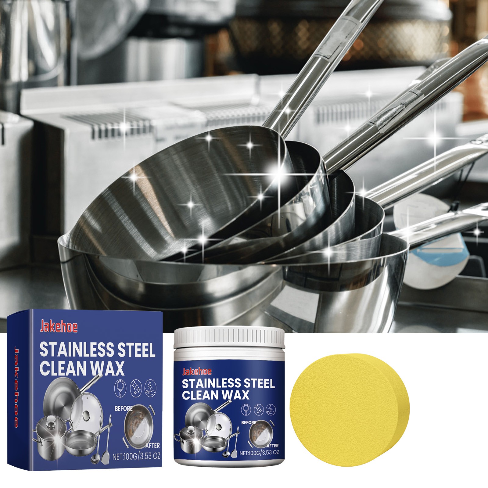 Stainless Steel Cleaning Paste Metal Polish for Cookware Kitchen Stovetop