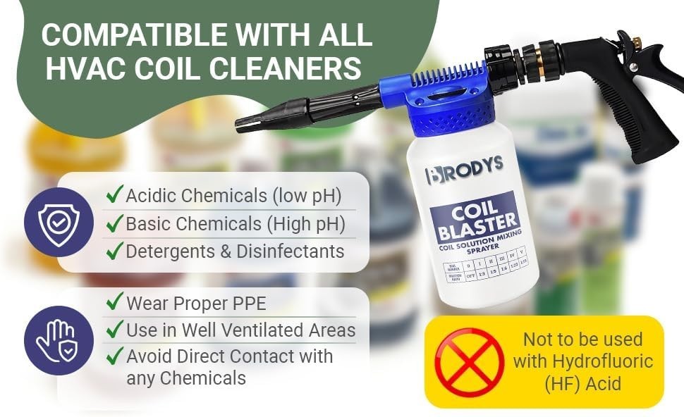 Mixing Sprayer for A/C, Refrigeration Coils, Air Conditioner Coils, Dilution …