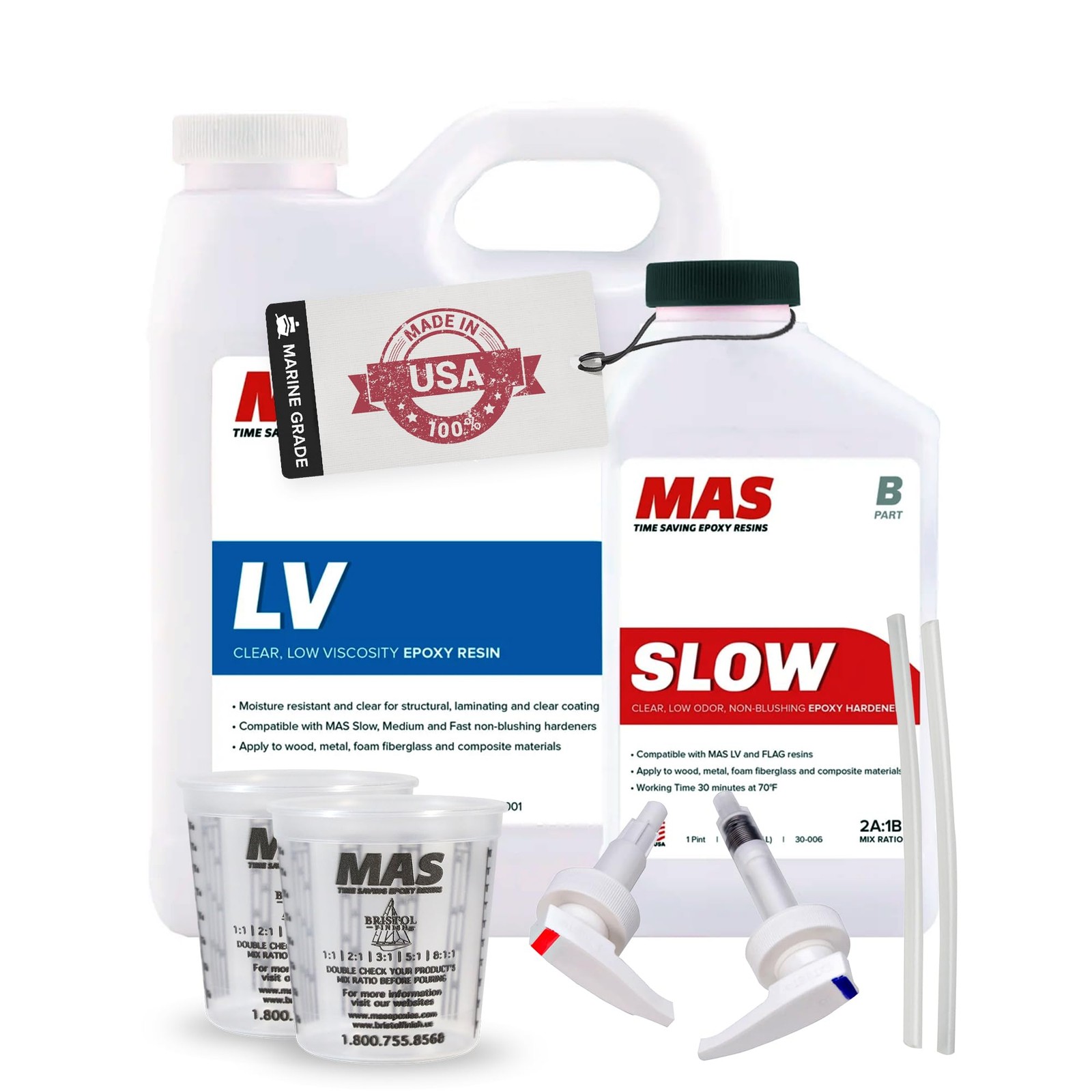 Epoxies Epoxy Resin Kit (1.5-Quart, Slow) 2:1 High Performance Non-Blushing S…