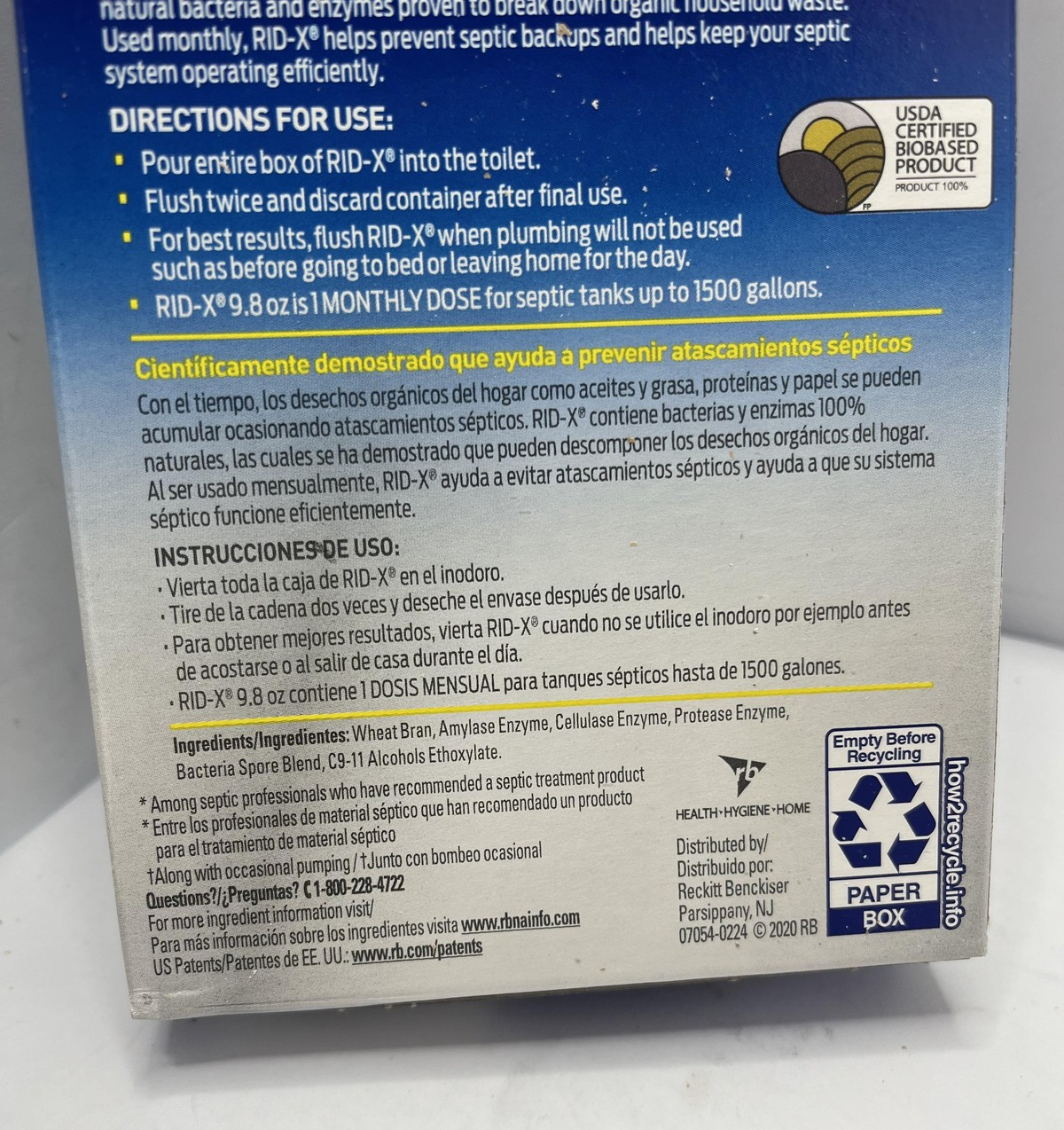 RID-X 12pk Septic Tank Treatment Supply Of Powder 9.8oz 100% Biobased