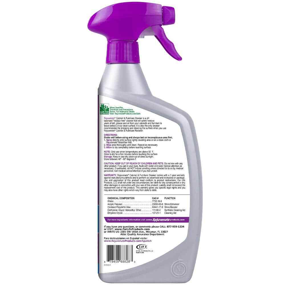 Cabinet And Furniture Cleaner Rejuvenator For Wood Or Laminate Spray Bottle