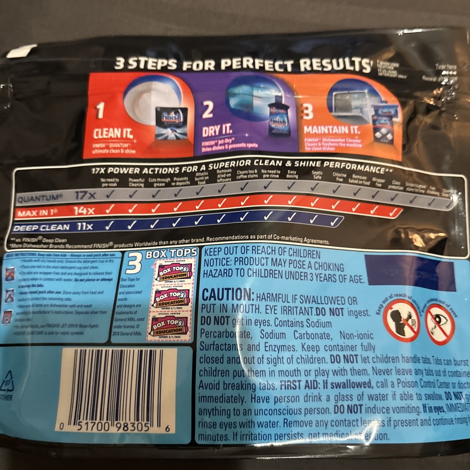 Finish Powerball 5.2 Oz Quantum Clean Shine 12 Ct Tabs Dishwasher Detergent