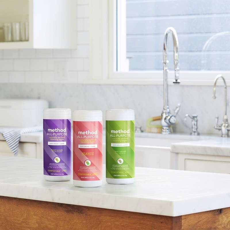 Plant-Based Cleaning Wipes All-Purpose Lime Sea Salt 70 Count Compostable New