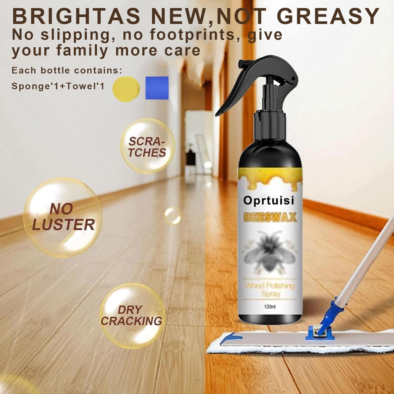 2-Pack Natural Beeswax Wood Polish Spray – Enhance & Protect Furniture Naturally