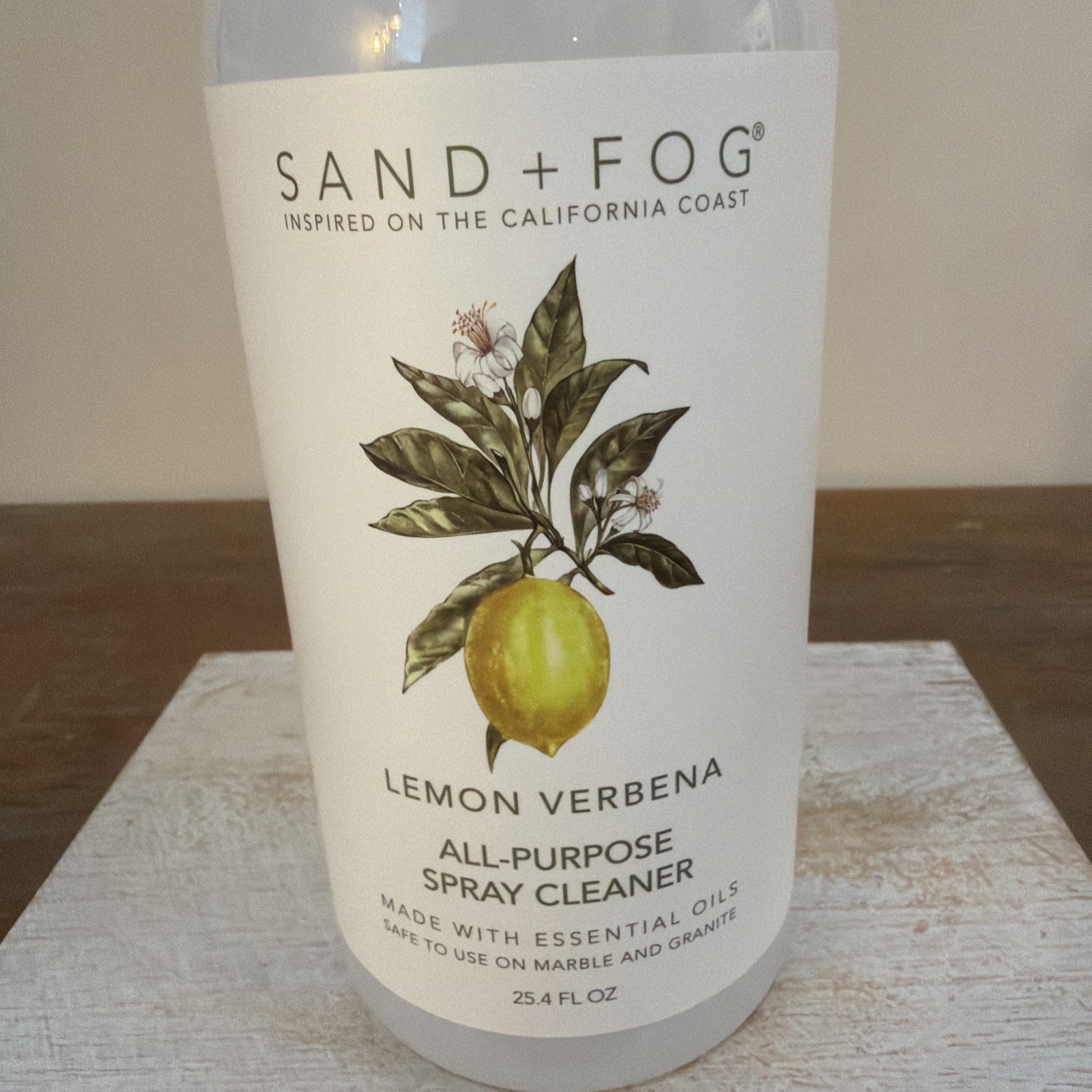 Sand + Fog Lemon Verbena All Purpose Spray Cleaner. Essential Oil 25.4 fl oz.