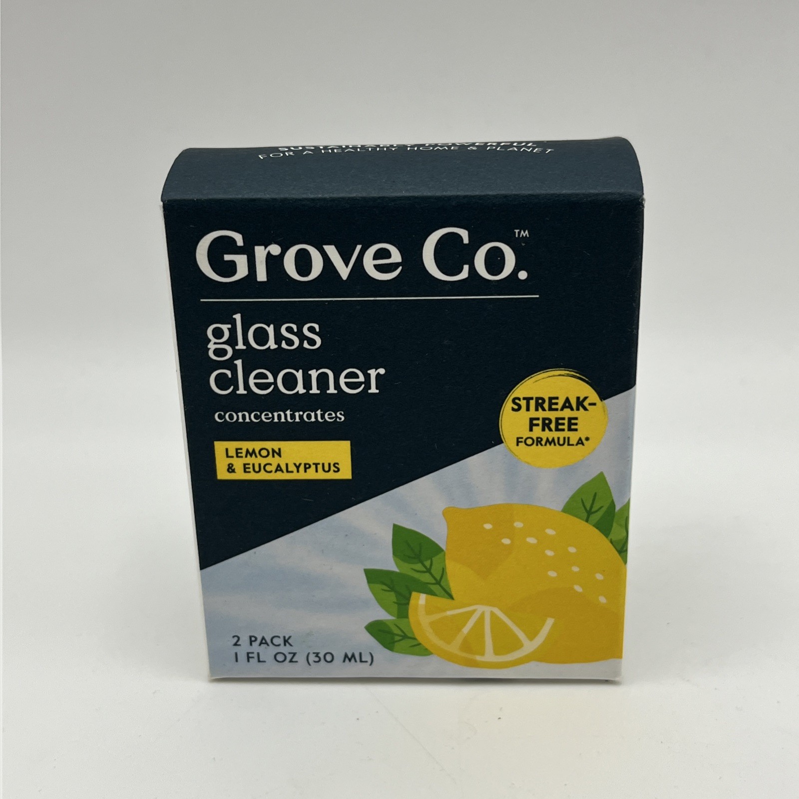 2 Pack – Grove Co. Glass Cleaner Concentrate, Lemon & Eucalyptus, 1 fl oz