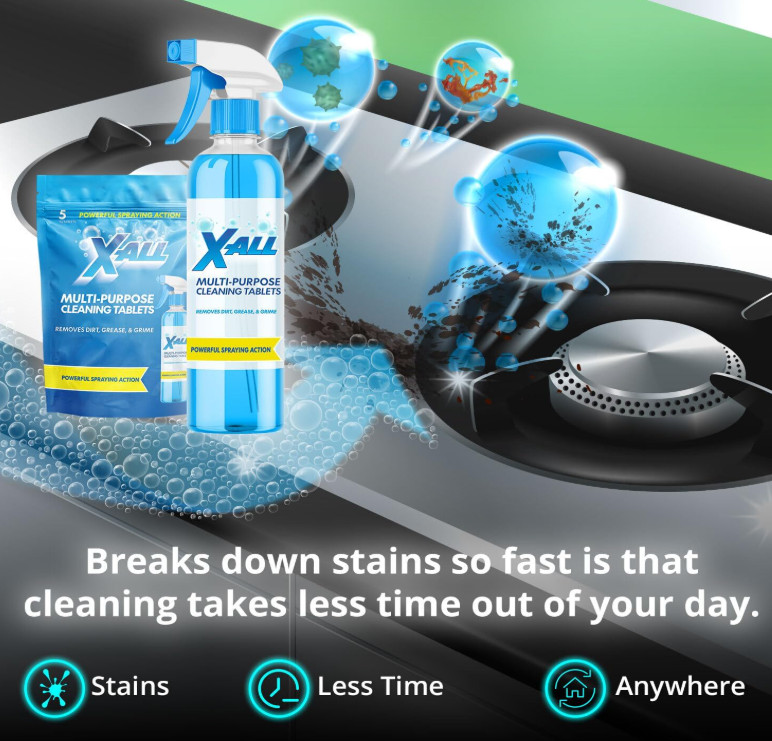 Multi-Purpose Cleaner Spray Bottle with 5 Cleaning Tablets Refill