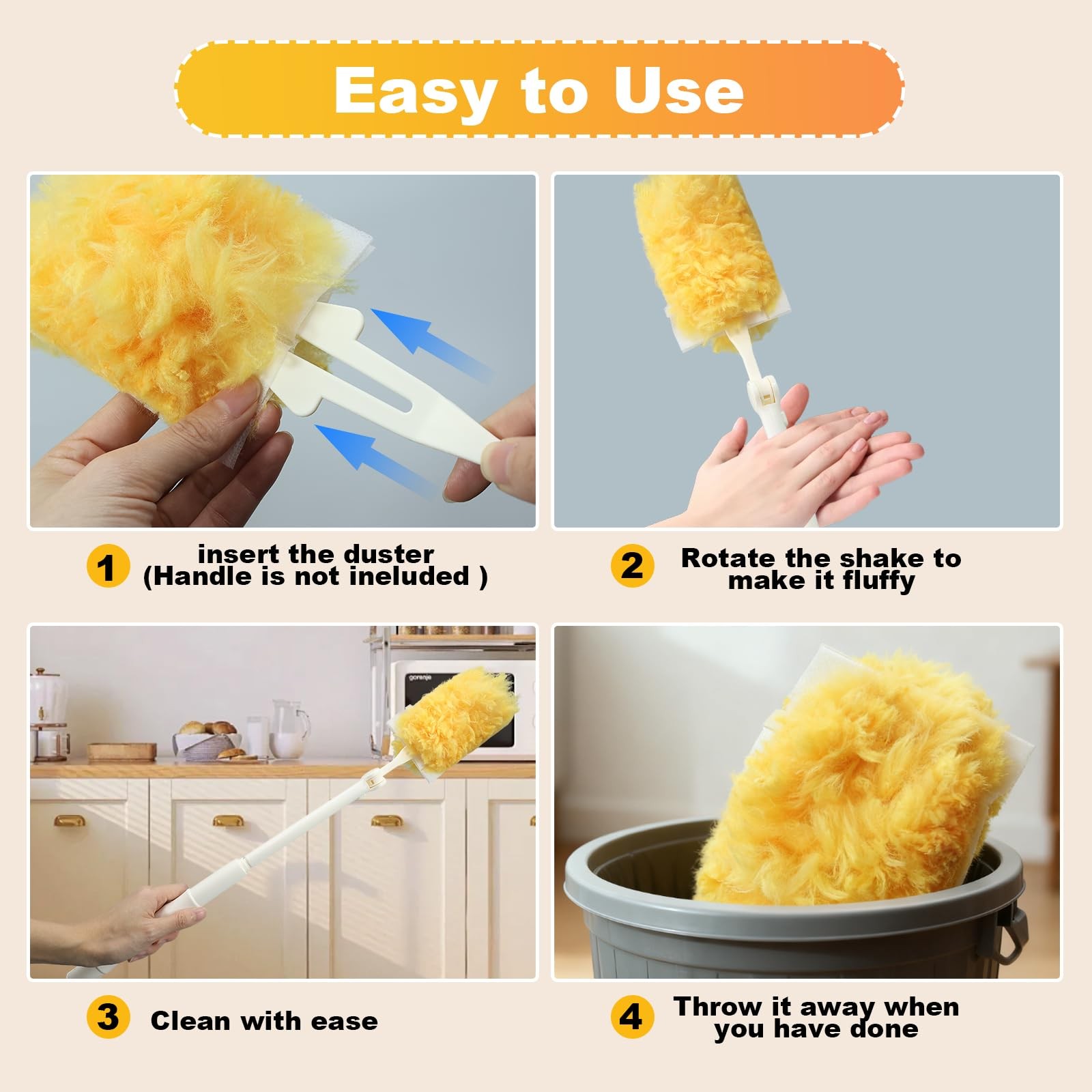Heavy Duty Duster Refills, Disposable Dusters Kit for Cleaning, Multi Surface…