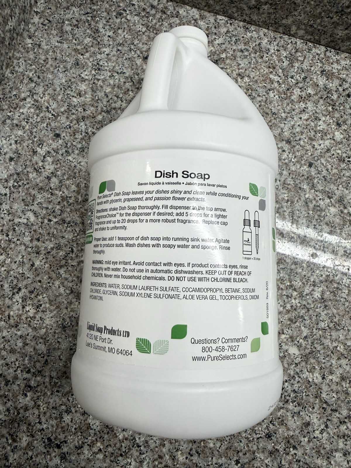 Pure Selects Platinum Dish Soap 1 Gallon Concentrated Hand Dishwashing NEW