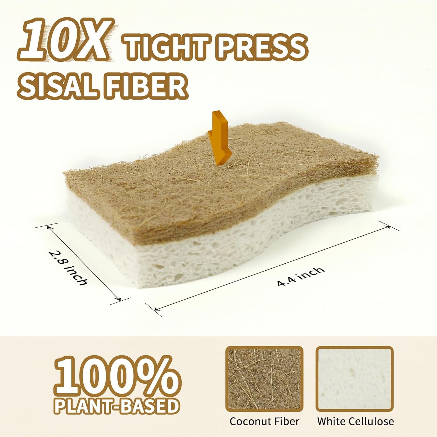 Natural Kitchen Sponges, Biodegradable & Compostable | Non-Scratch Cellulose