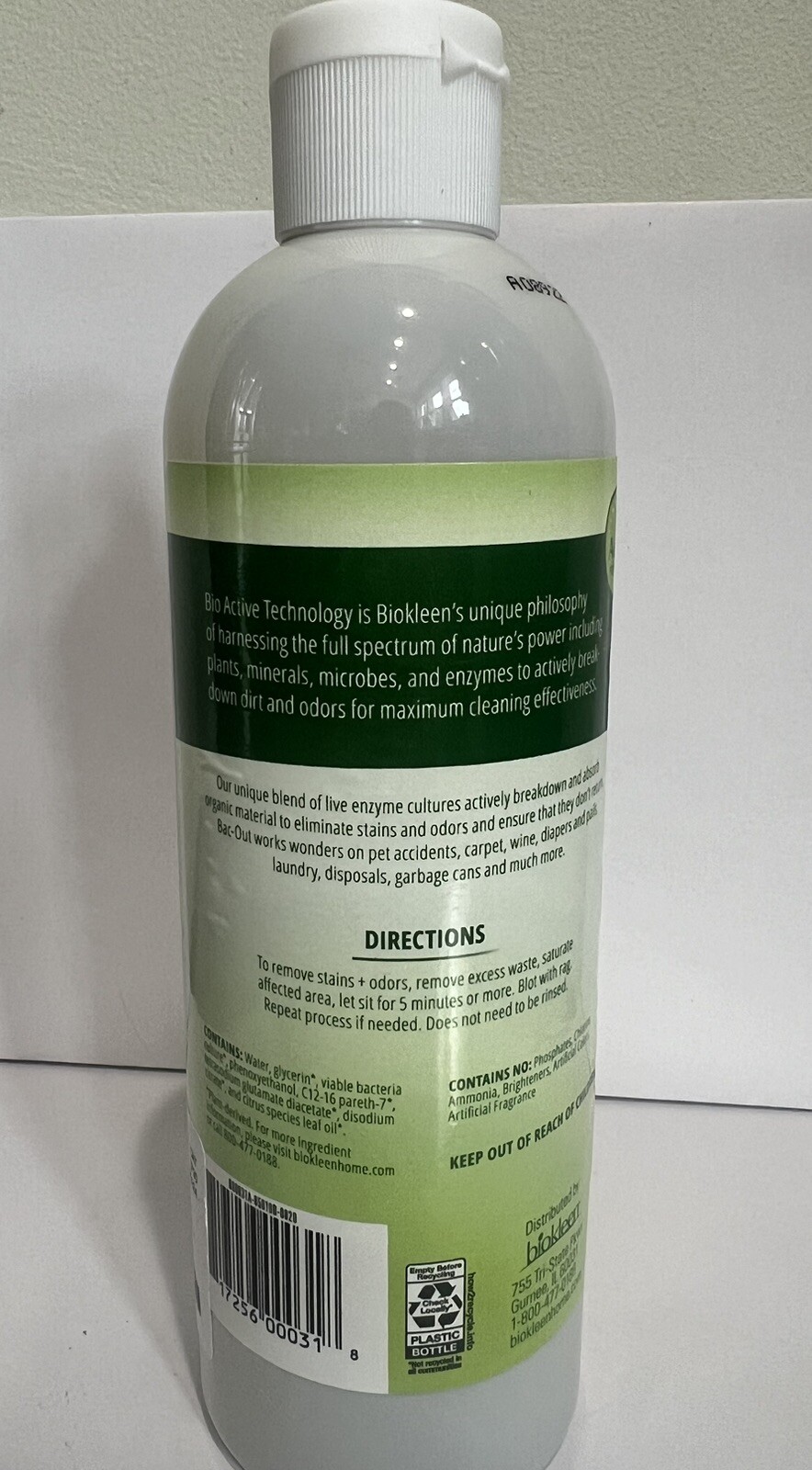 Biokleen Bac-Out Stain+Odor Remover Lime Essence, 16 FL OZ .