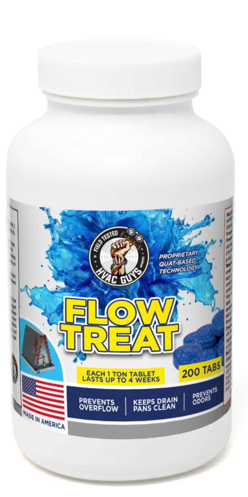 HVAC GUYS – Flow Treat Tabs – 200 Tablets | AC Drain Line Cleaner | Prevents …