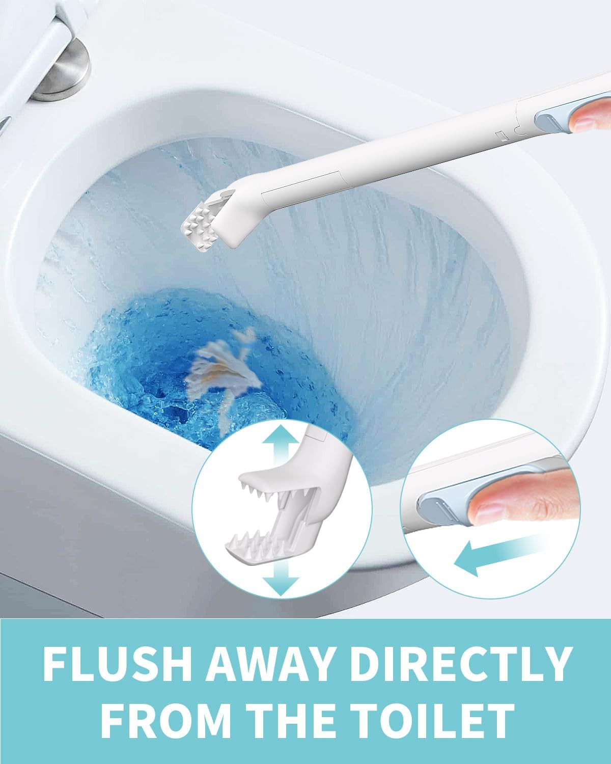 Disposable Toilet Brush Wand for Scrubbing Bubbles Flushable Refills, Wall Mount