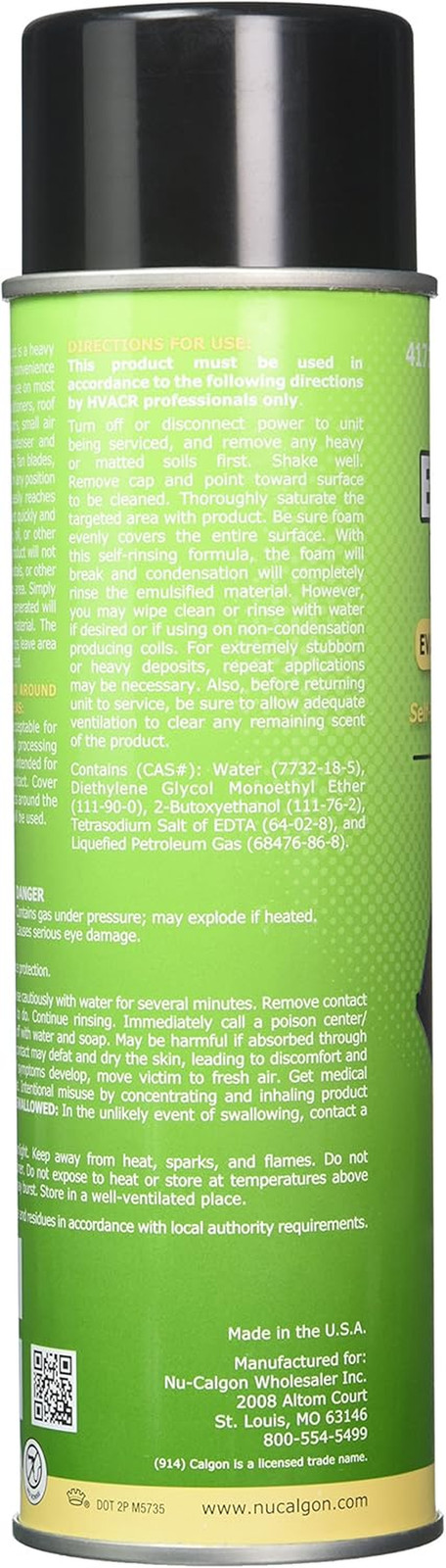 4171-75 Evap Foam No Rinse Evaporator Coil Cleaner, 18 Oz. & Frost King ACF19 Fo