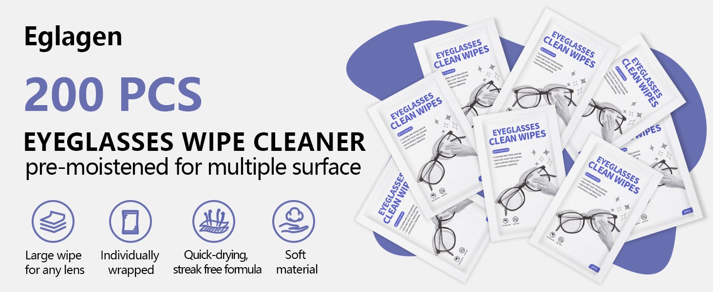 [] Lar Glasses Cleaner, Lens Wipes for Eyeglasses, Pre-Moistened