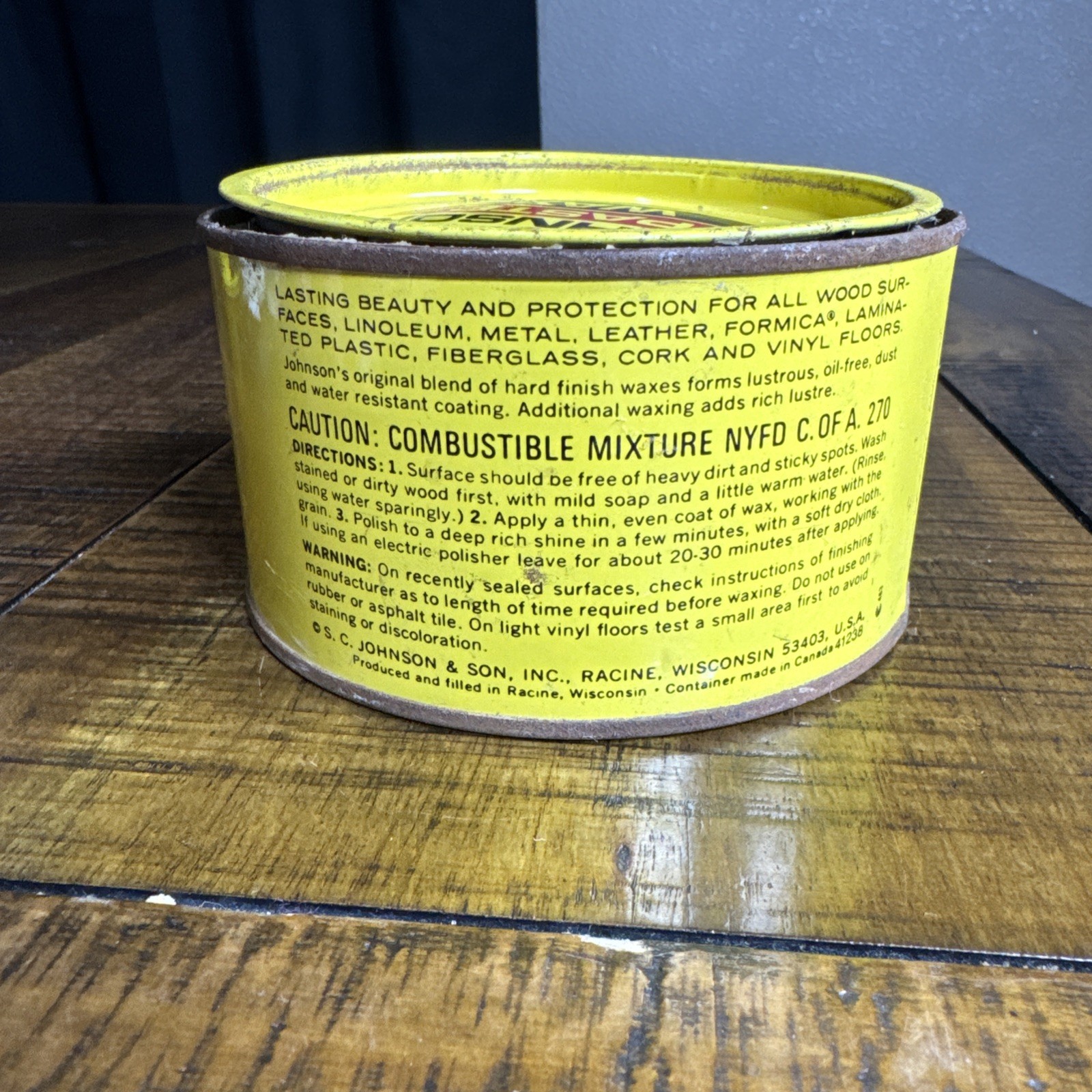 SC Johnson Paste Wax – the original everyone is looking for! 1 Lb Can Used