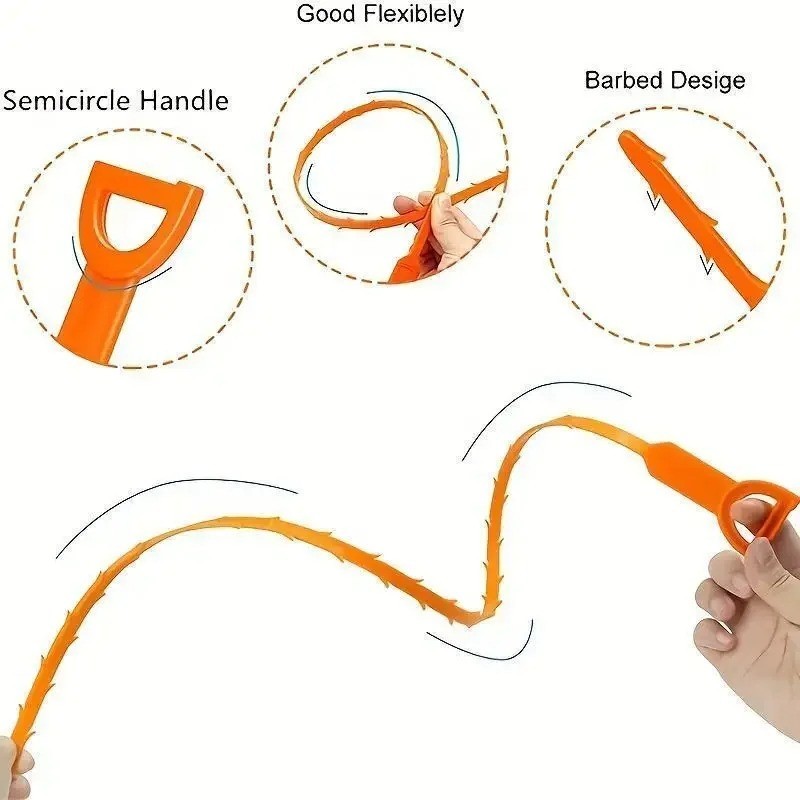Household Pipe Cleaner Tool Hair Clog Remover Wash Basin Drain Cleaning