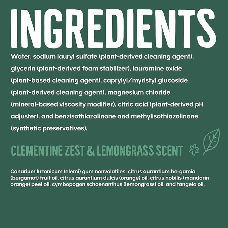 Plant Based Liquid Soap Refill Grease Fighter Essential Oils 100% Recycled New