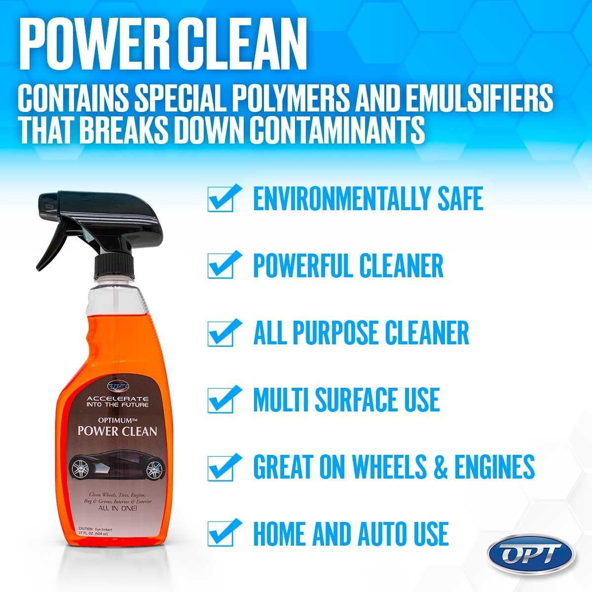 Optimum Power Clean – 1 Gallon, All Purpose Car Cleaner – Exterior and Interior,