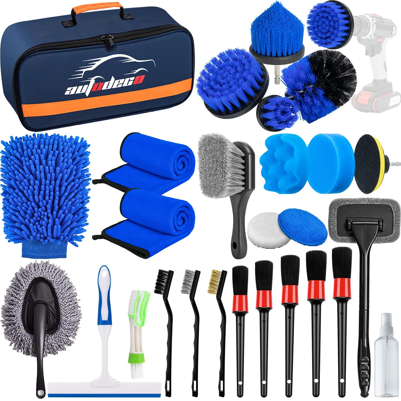 27pcs Car Detailing Brush Set Car Detailing Kit Auto Detailing Drill Brush Set C