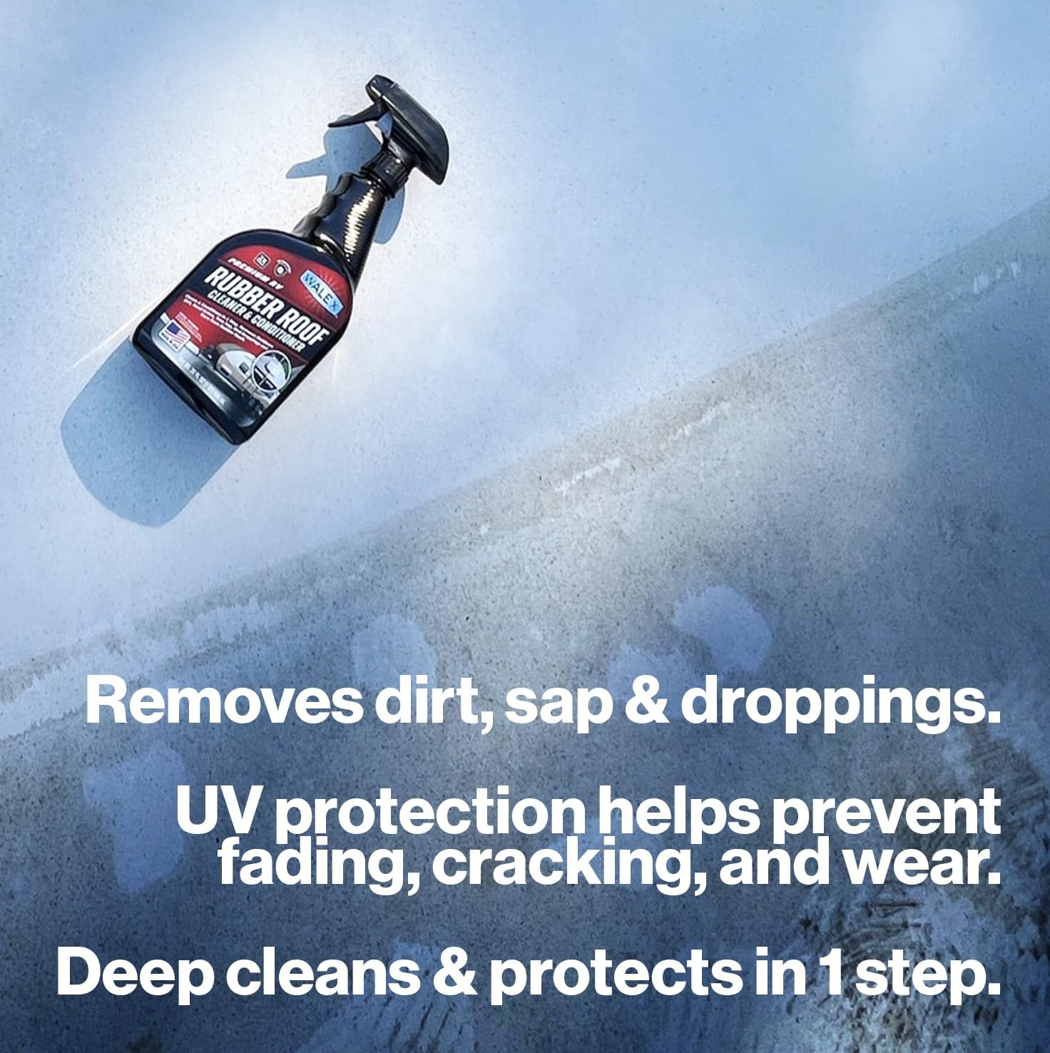 Walex RV Rubber Roof Cleaner/Conditioner Removes Dirt, Road Grime, Tree Sap,…