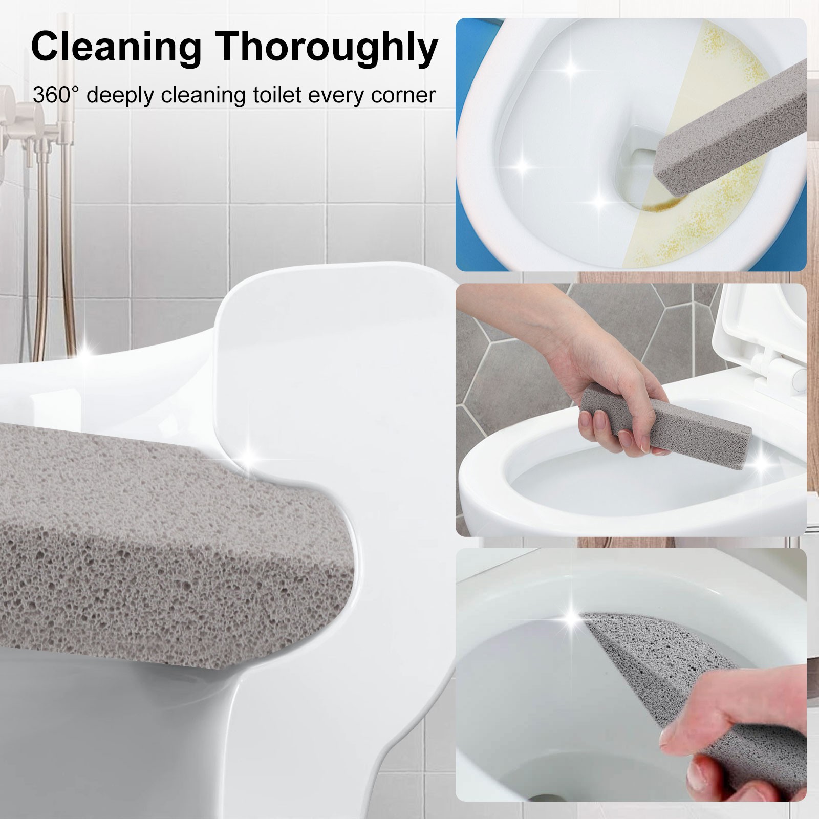 14 PCS Pumice Stone Toilet Bowl Cleaner Set for Bathroom, Kitchen, Pool & Grill