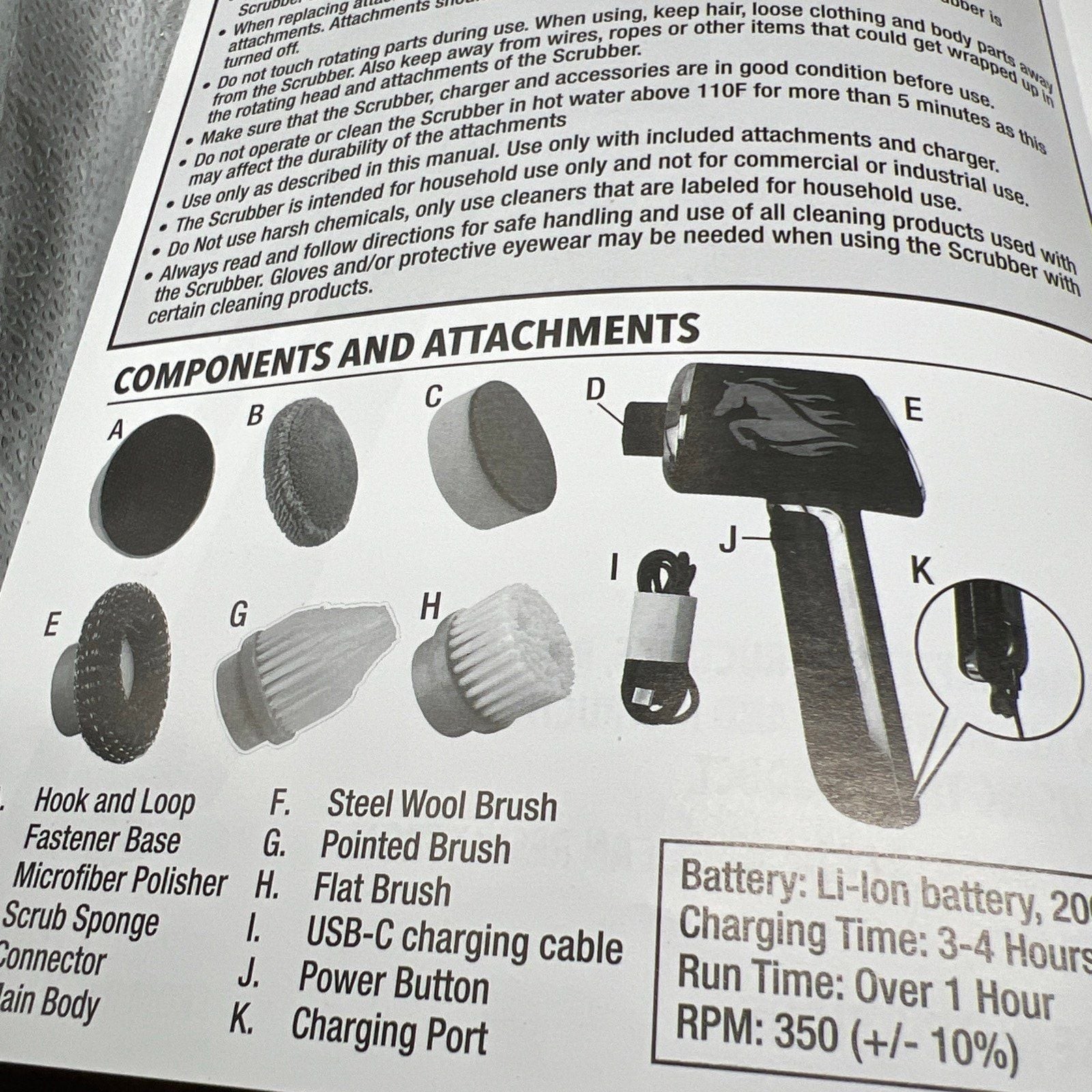 Ruby Horsepower Handheld Cordless Rechargeable Spinning Power Scrubber NIB