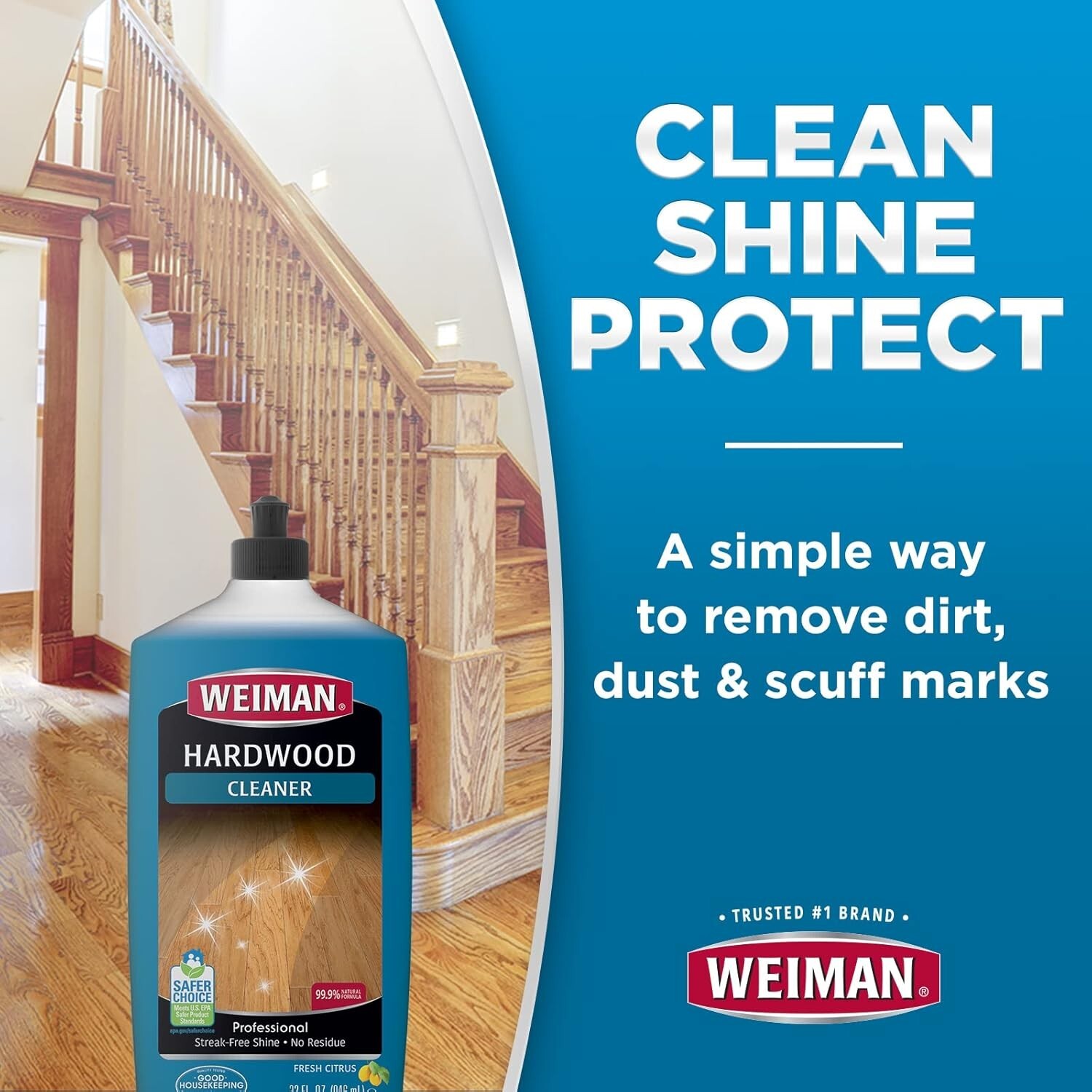 Versatile Hardwood Floor Polish and Cleaner – Safe for Kids & Pets, 2-Pack