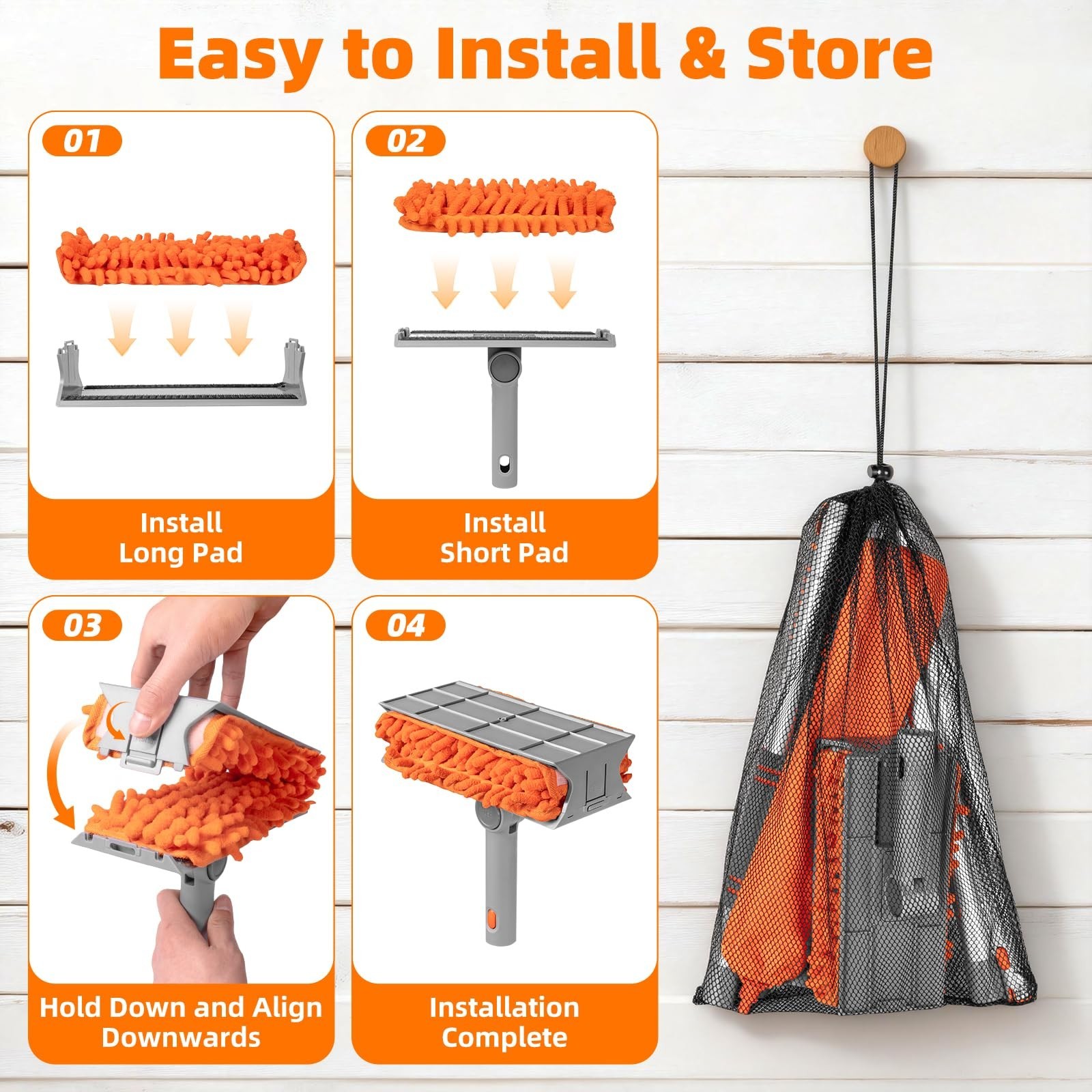 Ceiling Fan Cleaner Duster with 6ft Extension Pole – Multi-Functional Chenille K