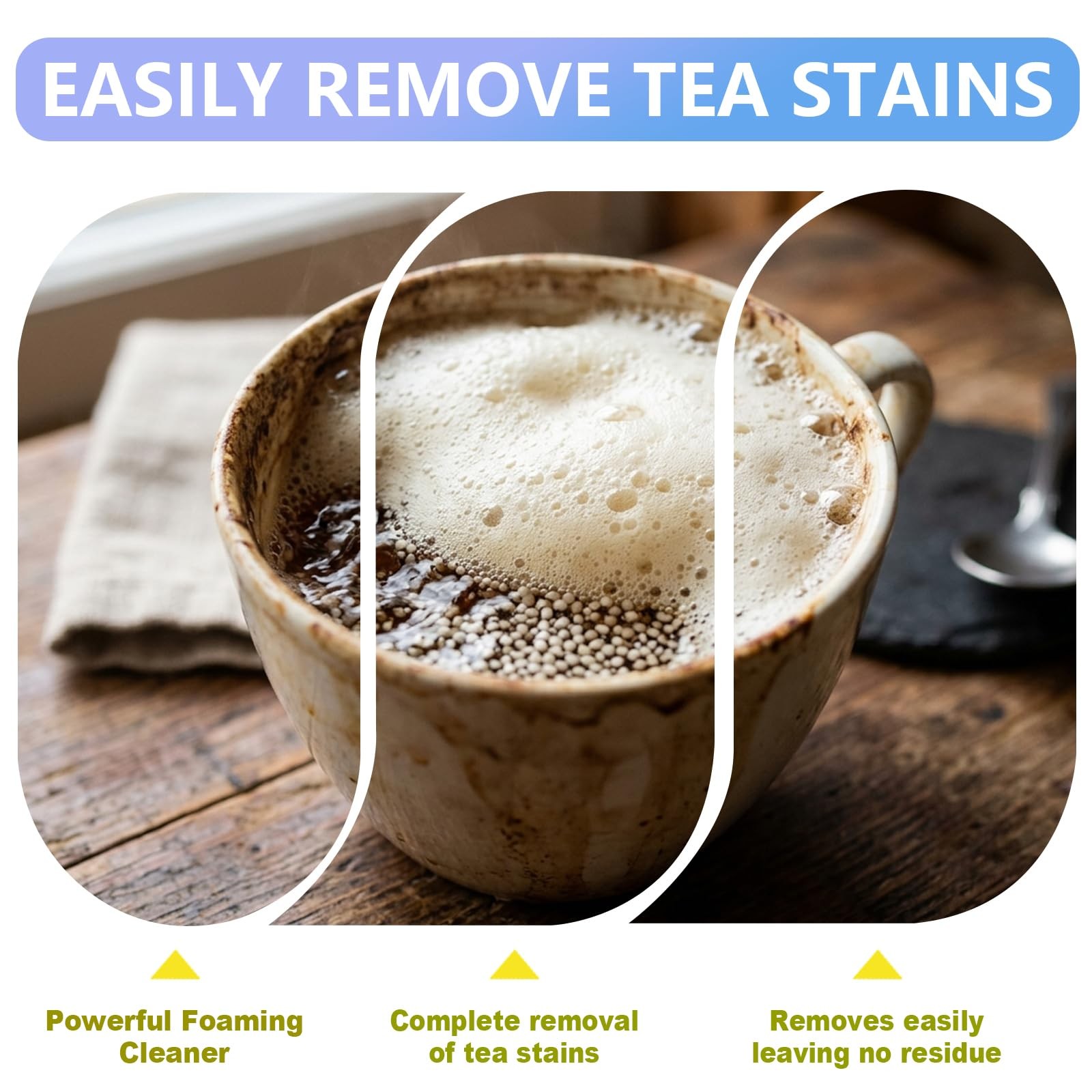 Cleaning Foam for Tea Pots, Coffee Mugs, & Stainless Steel, Tea & Coffee Stai…