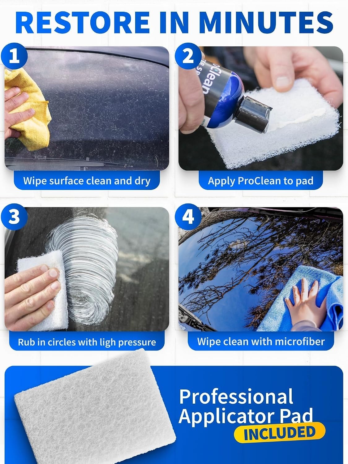 ProClean Hard Water Stain Remover for Glass & Metal – Non-Acid Water Spot Rem…